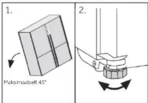 1. Maksimaalselt 45° 2.