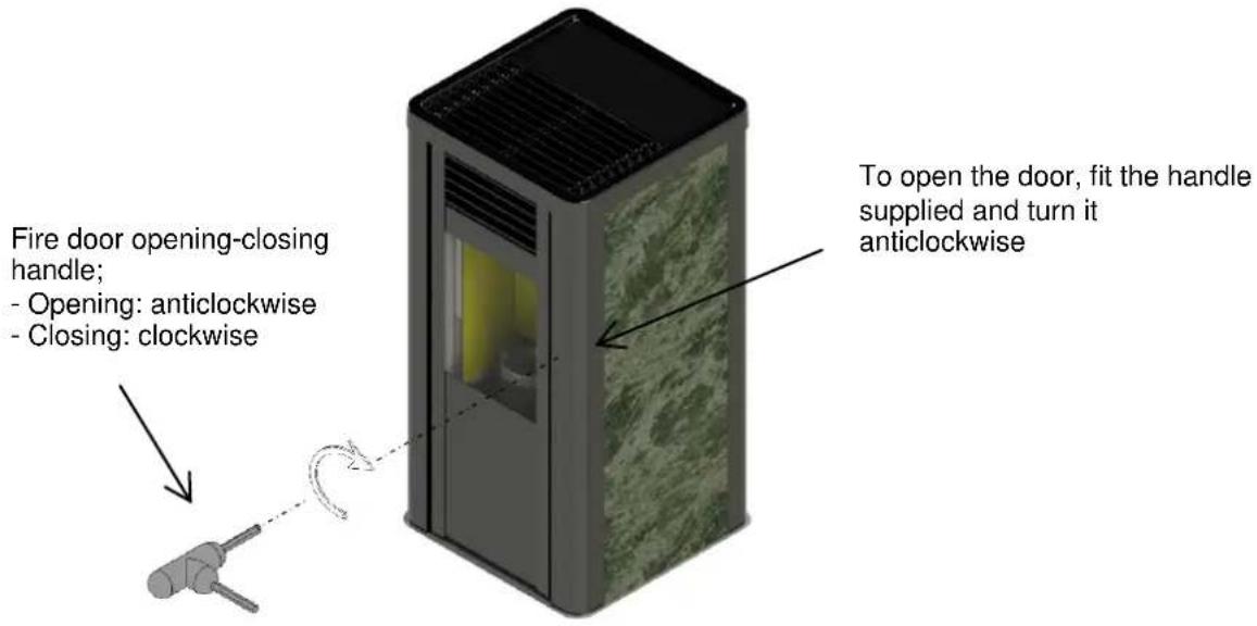Cola Pupilla - PUPILLA - PUPILLA LUX pellet heating stove fire door opening - closing - 1