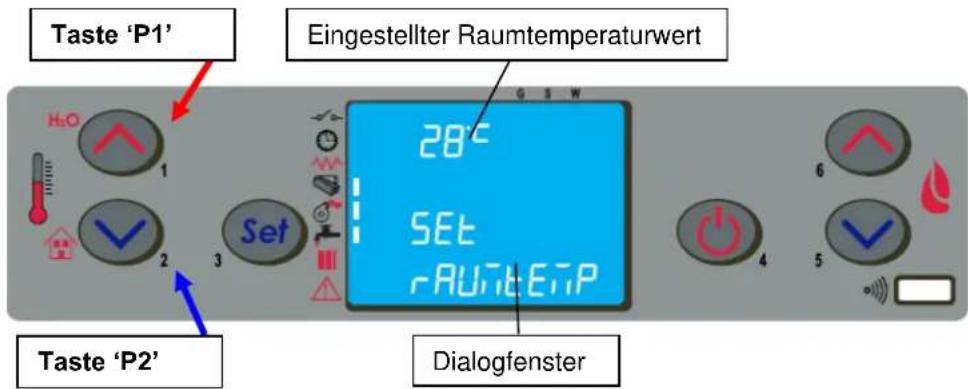 Cola Termo Focus Plus - Raumtemperatur-Sollwert ändern - 1