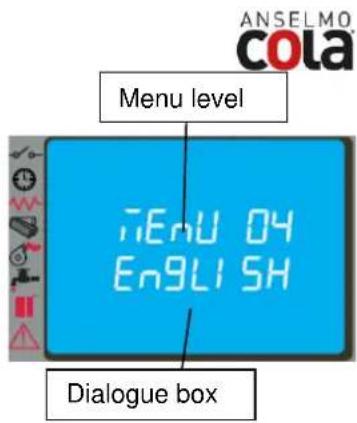 ANSELMO COLA Menu level TENU 04 ENGLISH Dialogue box