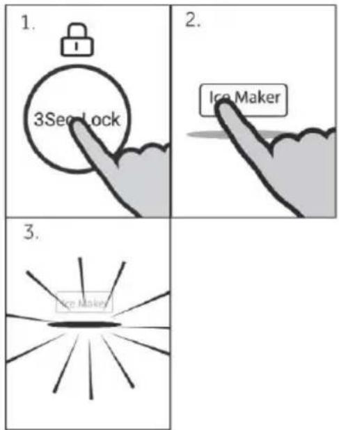 1. 3Sec Lock 2. Ice Maker 3. Ice Maker