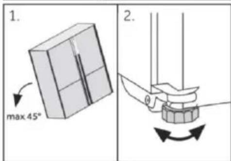 1. max 45° 2.