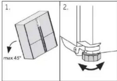 1. max 45° 2.