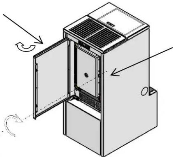 Cola Aqua Plus 18 - AQUAPLUS 18 pellet heating stove fire door opening – closing - 1