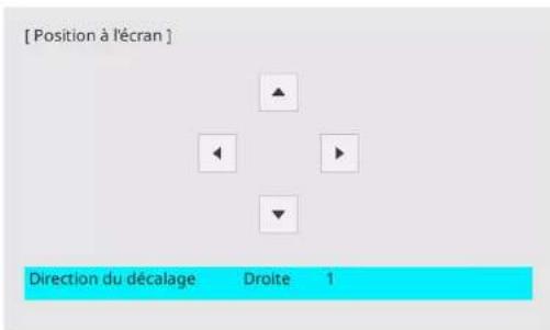 [Position à l'écran ] Direction du décalage Droite 1