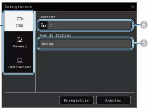Enregistrer USB Réseau Ordinateur Dossier / Nom du fichier xxxxx Enregistrer Annuler