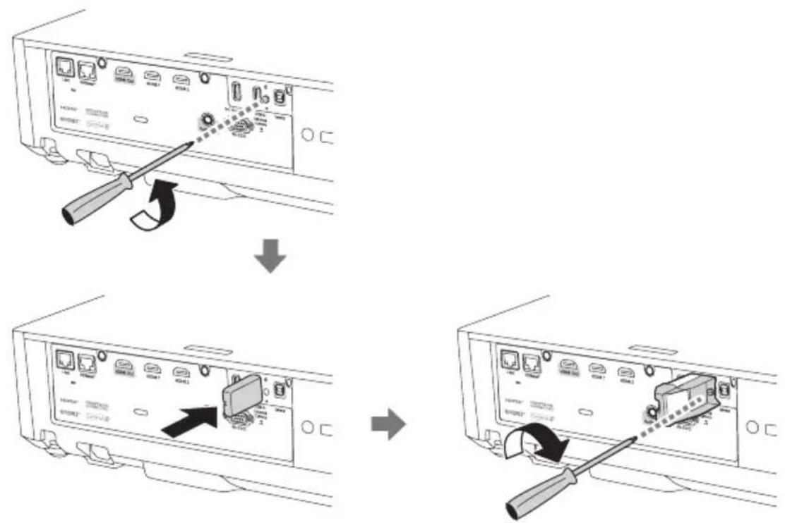 EPSON PowerLite L775U - ■Installing the Wireless LAN Module - 1