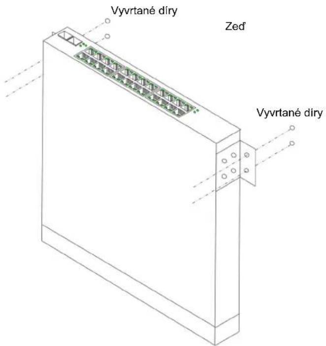 DELL PowerConnect 2716 - Obrázek 1-2. Installace držáku pri montáži na zed - 2