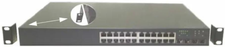 DELL PowerConnect 6224P - Rysunek 1-1. Mocowanie wsporników - 1