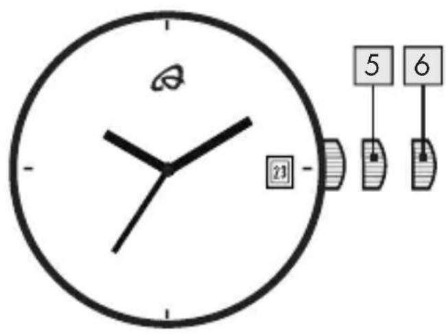 Hand-drawn analog clock face with hands pointing to 5 and 6 next to a numbered diagram, showing time and duration.