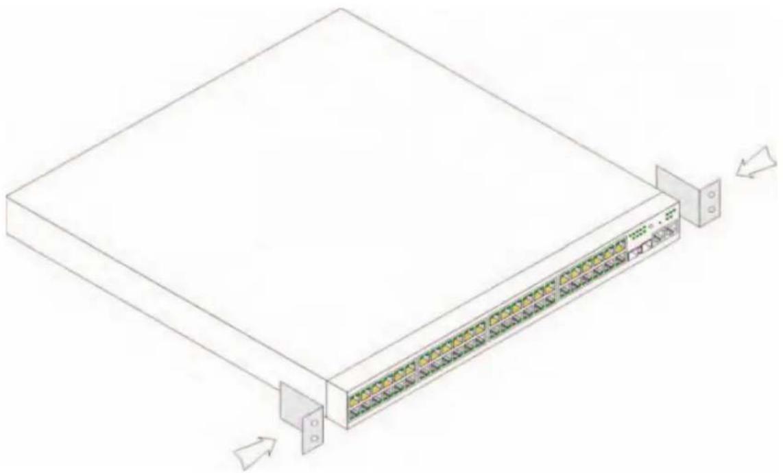 DELL PowerConnect 3524P - Εικόνα 1-1. Εγκατάσταση στηρίγματος για τοποθέτηση σε ράφι - 1