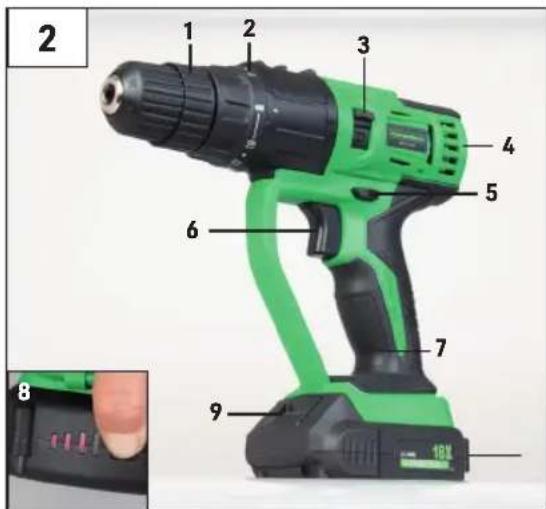 Hammersmith MultiTool - Cabezal oscilante (ver figura 3): - 2