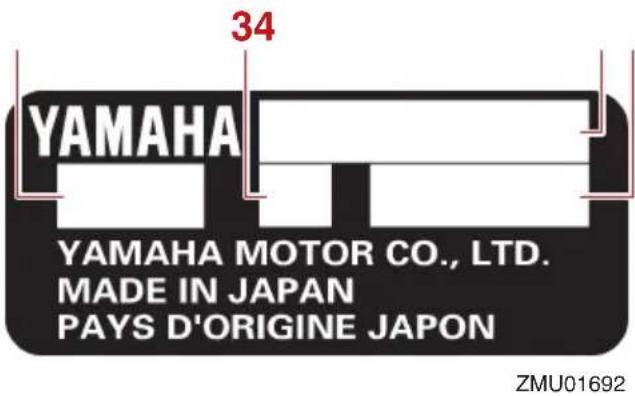 YAMAHA F6D (2023) - Numéro de série du moteur hors-bord - 3