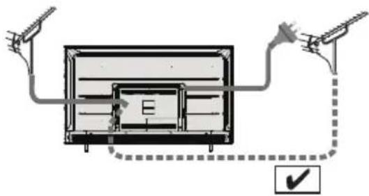 Diagram showing electrical connections with labeled components and a checkmark indicator