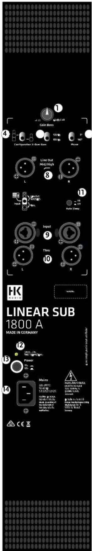 HK AUDIO Linear Sub 4000 A - Sorties Line Out Mid/High L/R - 6