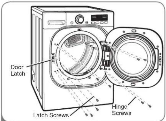 LG SteamDryer DLGX2802W - REVERSING THE DOOR SWING - 1