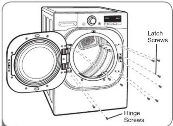 LG SteamDryer DLGX2802W - REVERSING THE DOOR SWING - 2