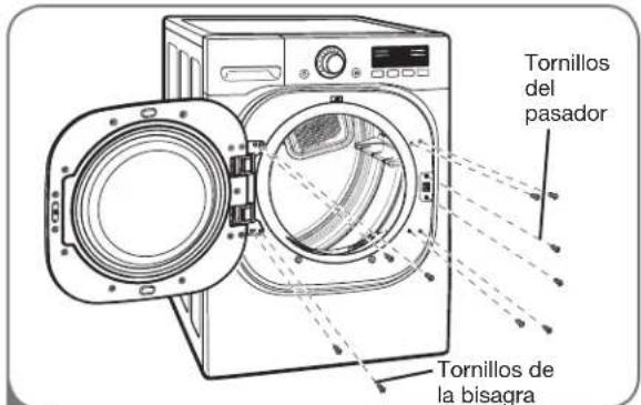 LG SteamDryer DLGX2802W - cómo inverTir el SenTido de la PuerTa - 2