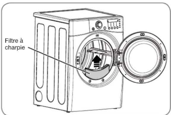 LG DLG2702V - VÉRIFICATION DU FILTRE À CHARPIE AVANT TOUT LA BRASSÉE - 1