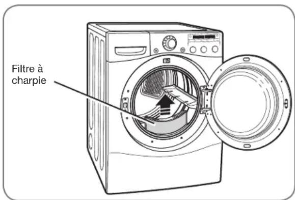 LG DLGX2502W - VÉRIFICATION DU FILTRE À CHARPIE AVANT TOUT LA BRASSÉE - 1