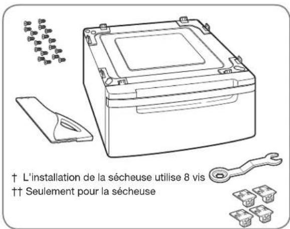 LG DLGX2502W - Le piédestal accessoire comprend : - 1