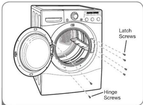 LG DLGX2502W - REVERSING THE DOOR SWING - 2