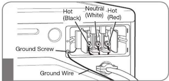 LG DLE2301R - Three-Wire Connection for Electric Dryers: Power Cord - 2