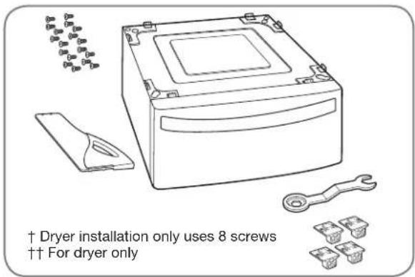 LG DLG2102W - The pedestal accessory includes: - 1