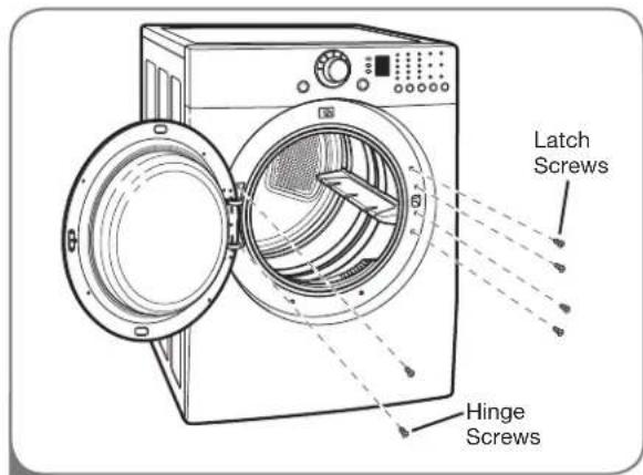 LG DLG2102W - REVERSING THE DOOR SWING - 2
