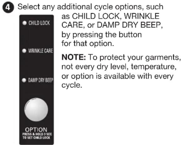 LG DLE2101W - OPERATING THE DRYER - 4