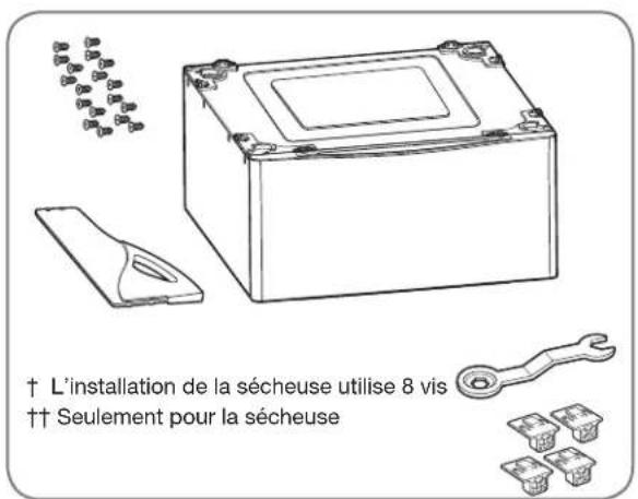 LG LSDG389VS - Le piédestal accessoire comprend : - 1