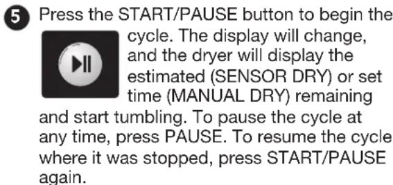 LG DLE2601W - OPERATING THE DRYER - 6