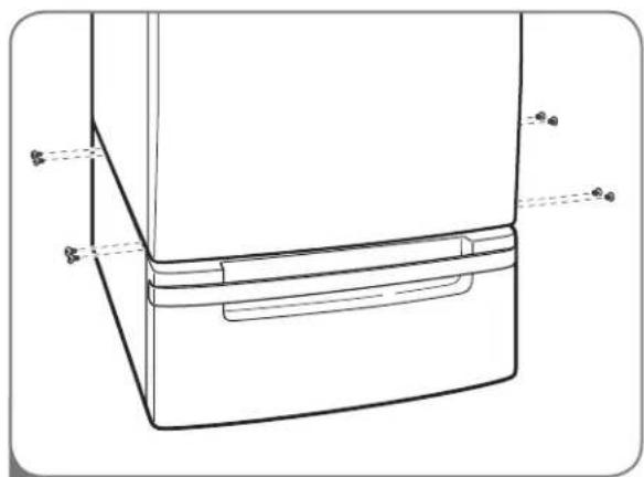 LG DLE2601W - installation du piédestaL - 2