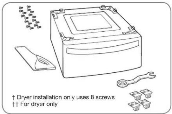LG DLG2302W - The pedestal accessory includes: - 1