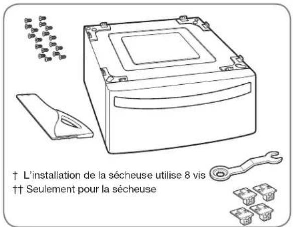 LG DLG2302W - Le piédestal accessoire comprend : - 1
