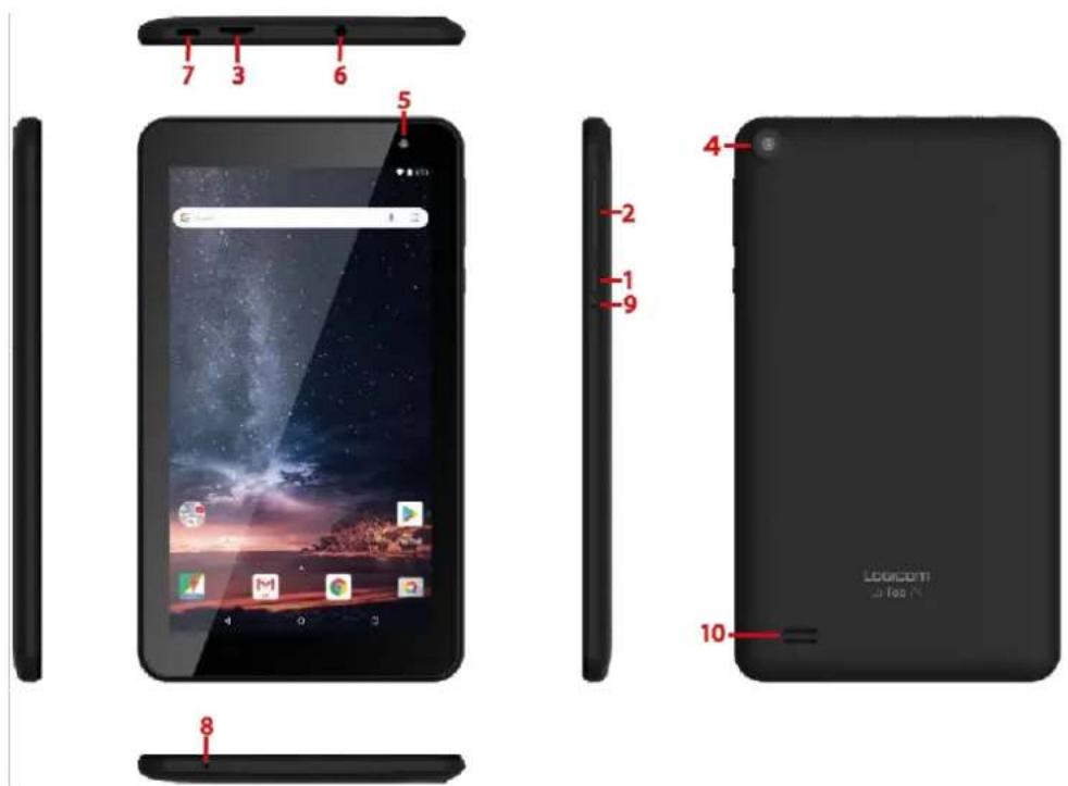 LOGICOM La Tab 74 PB - Descriptif de la Tablette. - 1