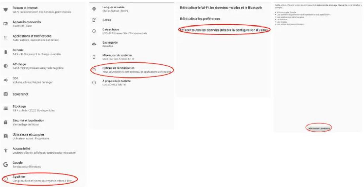 LOGICOM La Tab 105 P Go - Réinitialisation - 1