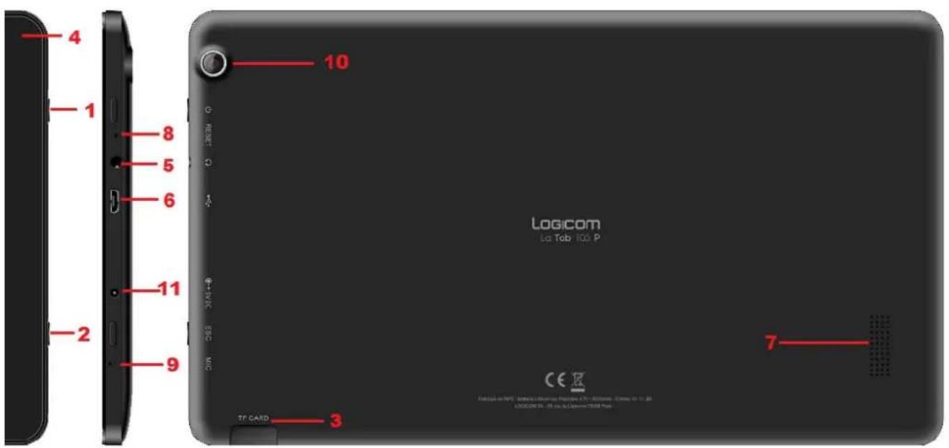 LOGICOM La Tab 105 P Go - Descriptif de la Tablette. - 1