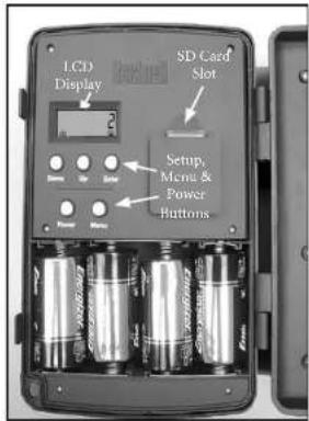 LCD Display SD Card Slot Setup, Micro & Power Buttons