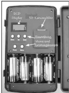 LCD Display SD Kartenschlitz Einstellung, Menu und Leistungsknöpte