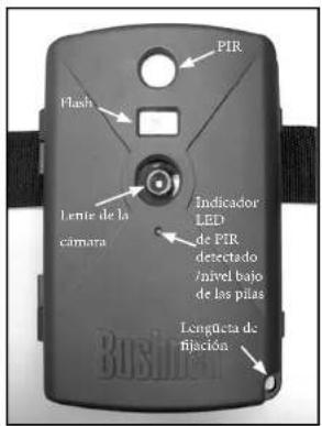 PIR Flash Lente de la cámara Indicador LED de PIR detectado /nivel bajo de las pilas Longúcta de fijación