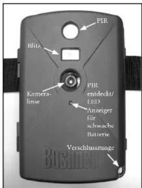 PIR Blitz Kamera-linse PIR entdeckt/ LED Anzeiger für schwache Batterie Verschlusszunge Boschel