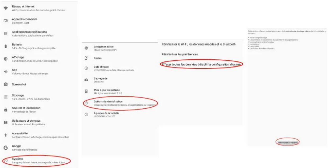 LOGICOM La Tab 124 HD - Réinitialisation - 1