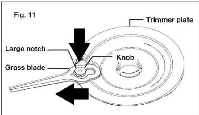 Fig. 11 Large notch Grass blade Knob Trimmer plate