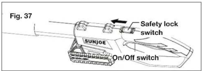 Fig. 37 SUNJOE Safety lock switch On/Off switch