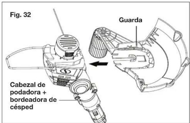 Fig. 32 Cabezal de podadora + bordeadora de césped Guarda