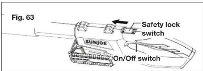 Fig. 63 SUNJOE Safety lock switch On/Off switch