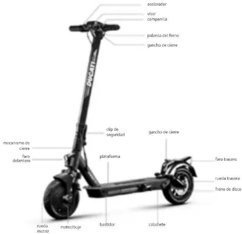 DUCATI acelerador visor campanilla palanca del freno gancho de cierre mecanismo de cierre faro delantero clip de seguridad plataforma gancho de cierre faro trasero rueda trasera freno de disco rueda motriz motor/buje bastidor caballete