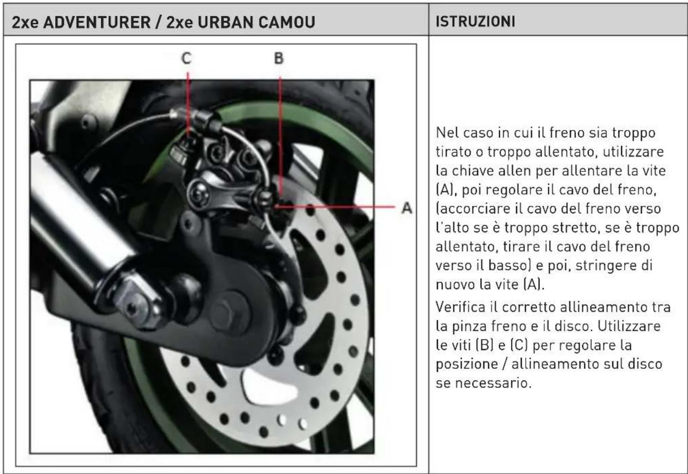 JEEP 2XE Adventurer - Regolazione dei fremi - 1
