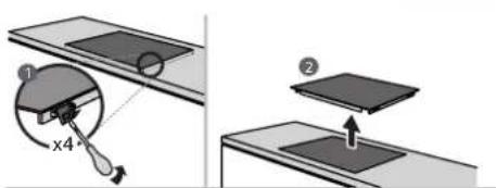Diagram illustrating a mechanical setup with labeled components and a magnified view of a component marked 'x4'